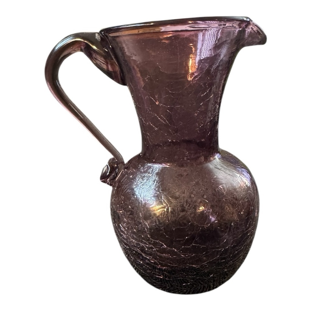 Blenko Amethyst Purple Crackle Glass
Miniature Pitcher